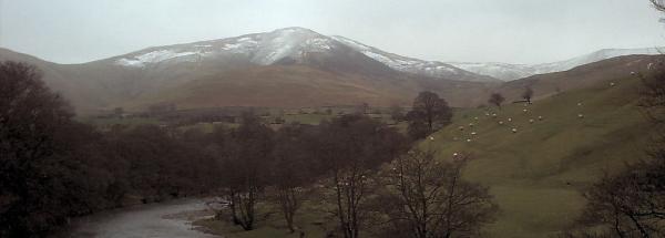 Part of the Howgill Fells, with the River Lune in foreground