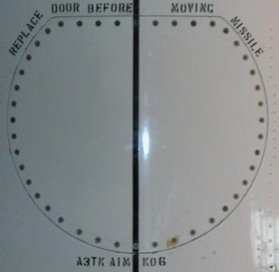 `Replace door before moving missile': warning on hatch on Polaris missile